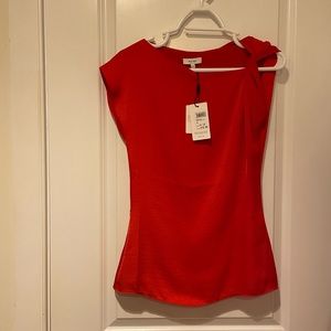 Reiss NWT Red Silk Top